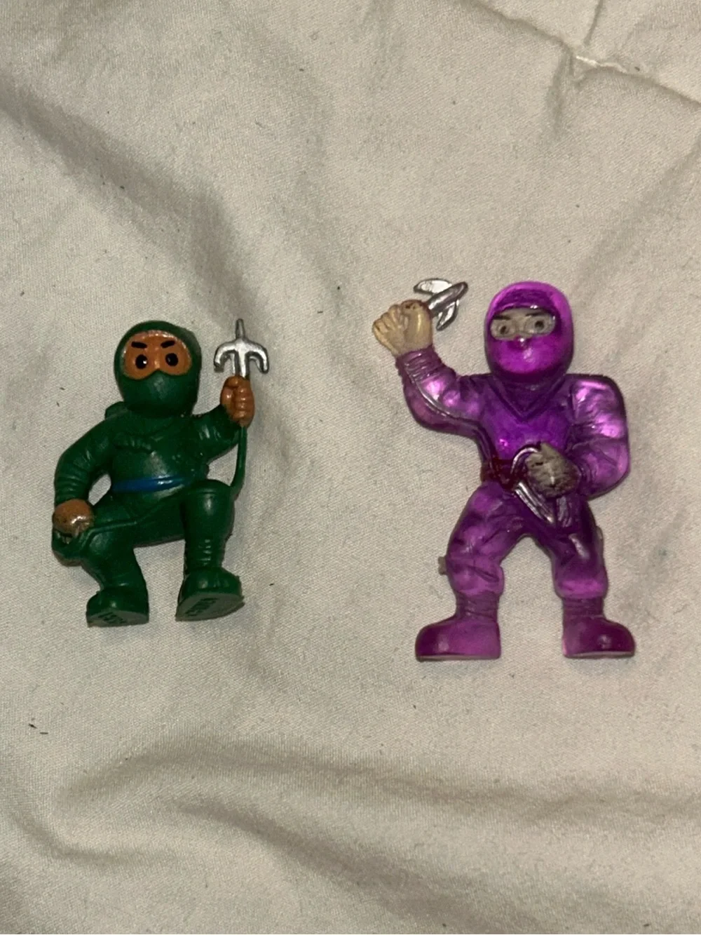 Vintage 1990s-2000s Multi Color Karate Ninjas Gum Ball Machine Toys Lot Of 10